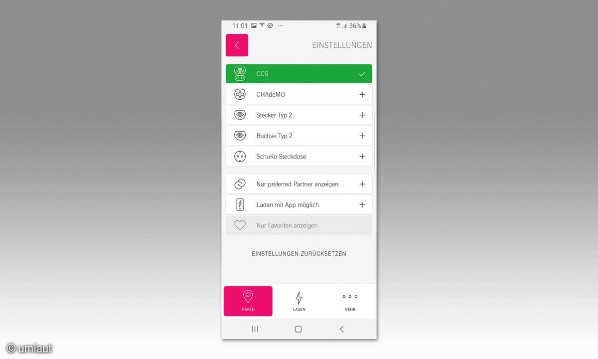 Ladenetztest 2020: E-Mobilitäts-Provider - Telekom GetCharge Screenshot