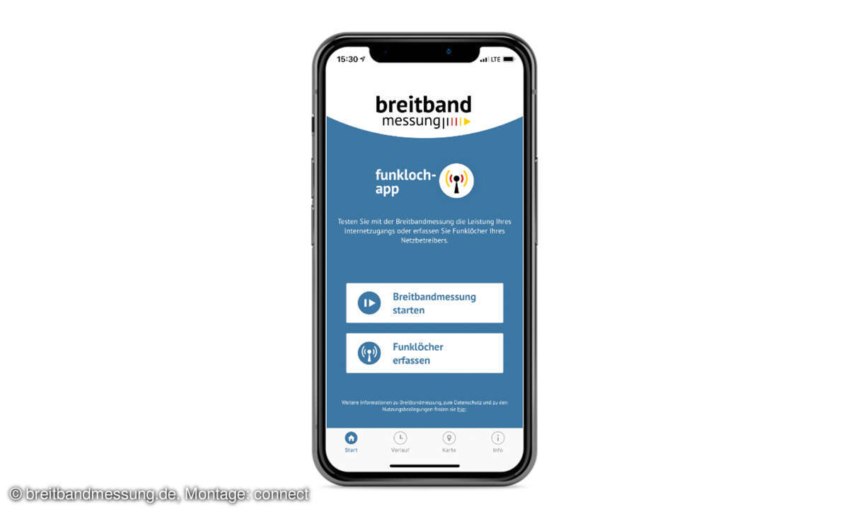 Service-Test - Breitband-Festnetz-Provider: Bandbreiten der Internetanbieter im Test - Breitbandmessung Mobil Screenshot