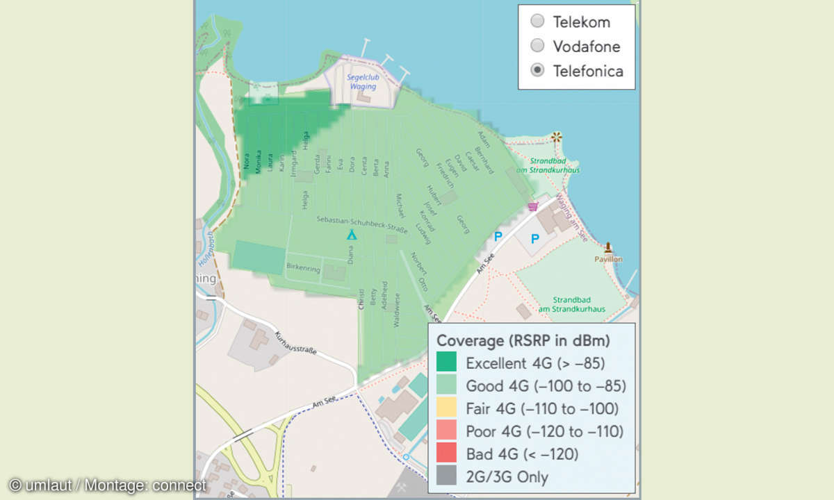 Mobilfunknetztest-Campingplätze: Deutschland - Strandcamping Waging