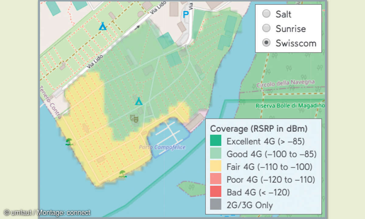 Mobilfunknetztest-Campingplätze: Schweiz - Campofelice Camping Village