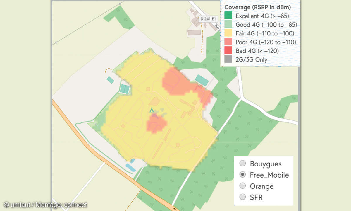 Mobilfunknetztest-Campingplätze: Frankreich - Camping Sandaya Séquoia Parc