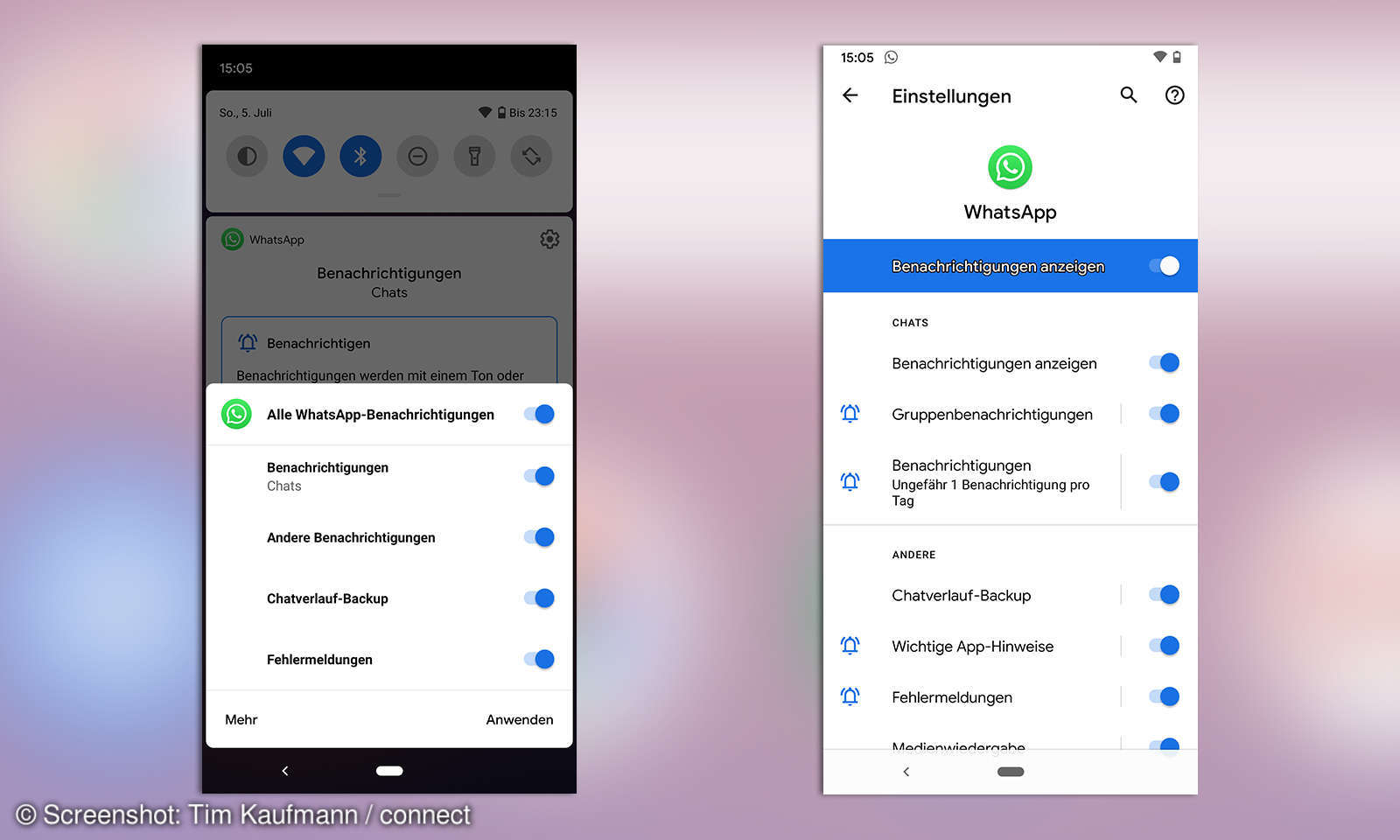 Android Benachrichtigungen abschalten connect