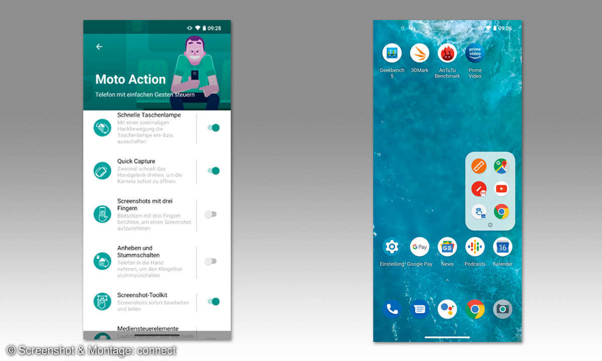 Motorola Edge im Test - Screenshots Apps