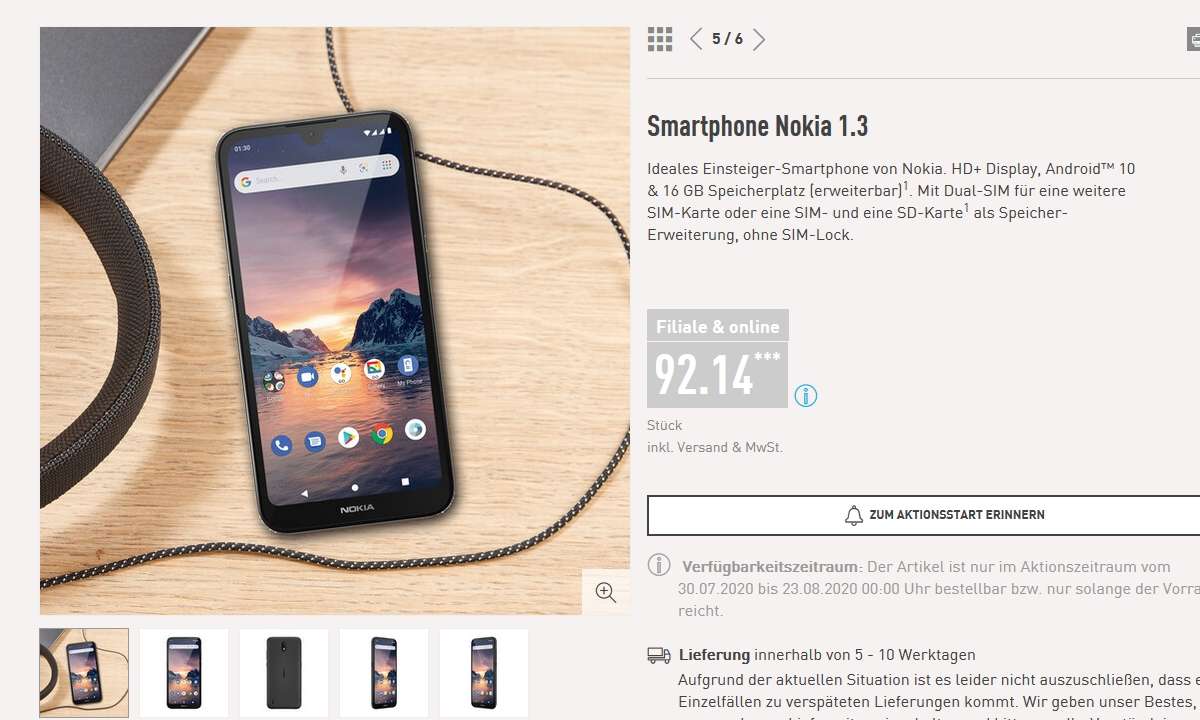 Nokia 1 3 Bei Aldi Fur 92 14 Euro Lohnt Sich Das Handy Angebot Connect