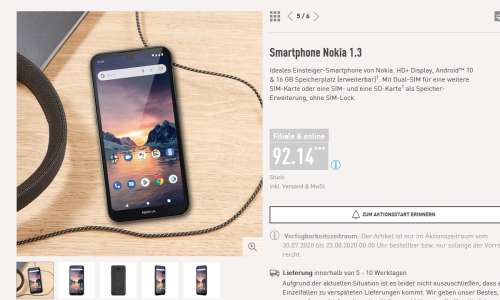 Nokia 1.3 bei Aldi für 92,14 Euro Lohnt sich das HandyAngebot? connect