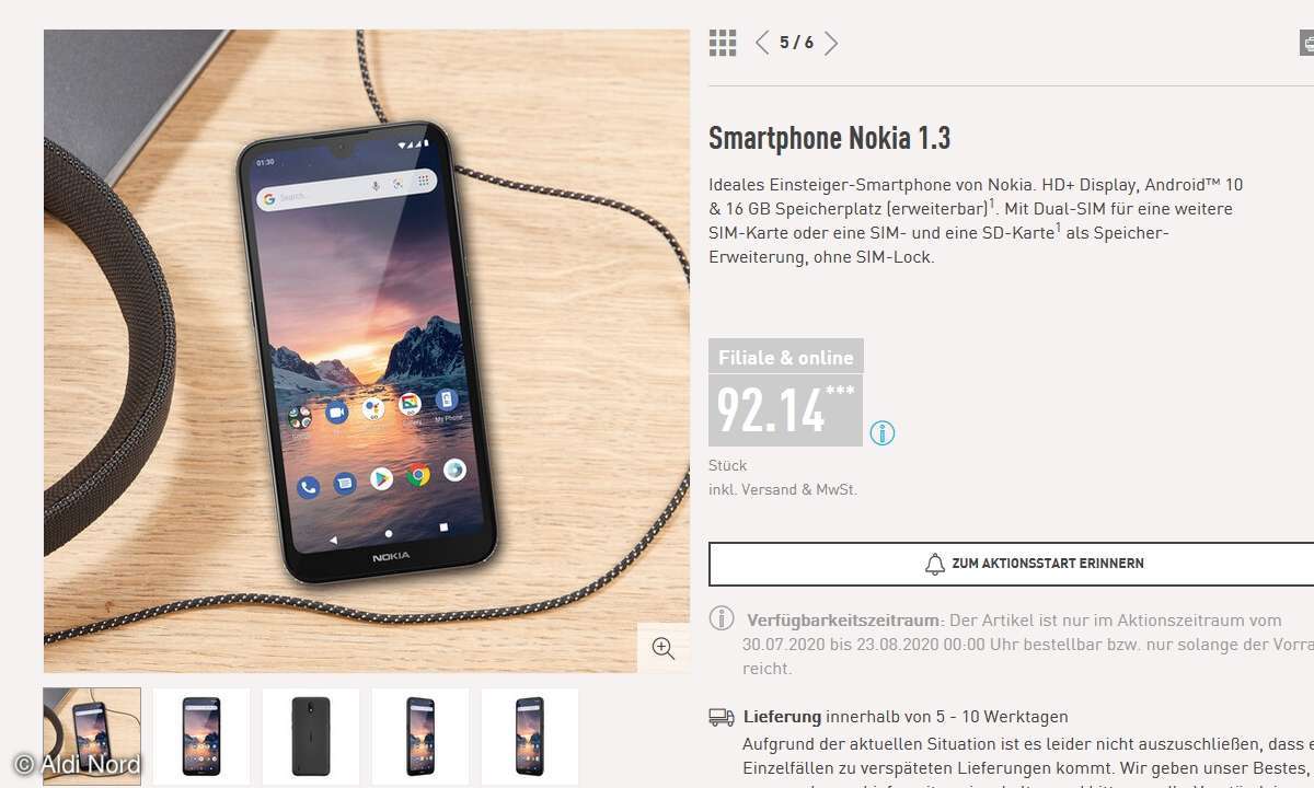 Nokia 1.3 bei Aldi Nord