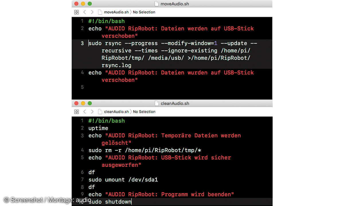 Audio-Rip-Robot Screen Python Script-Kopiervorgang Shutdown