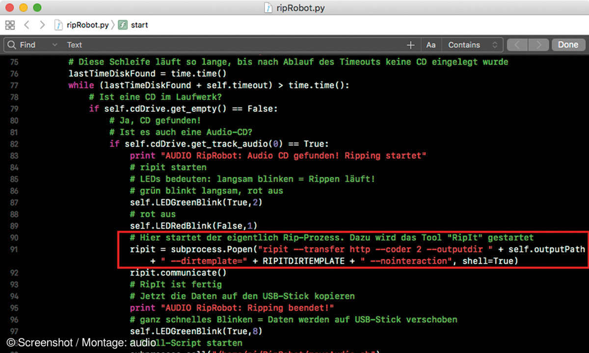 Audio-Rip-Robot-Screen-Python-Script