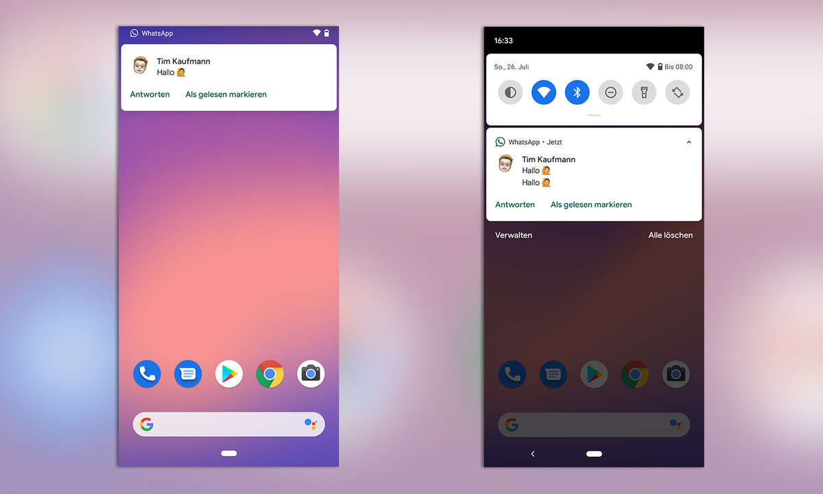 Android Benachrichtigungen einstellen