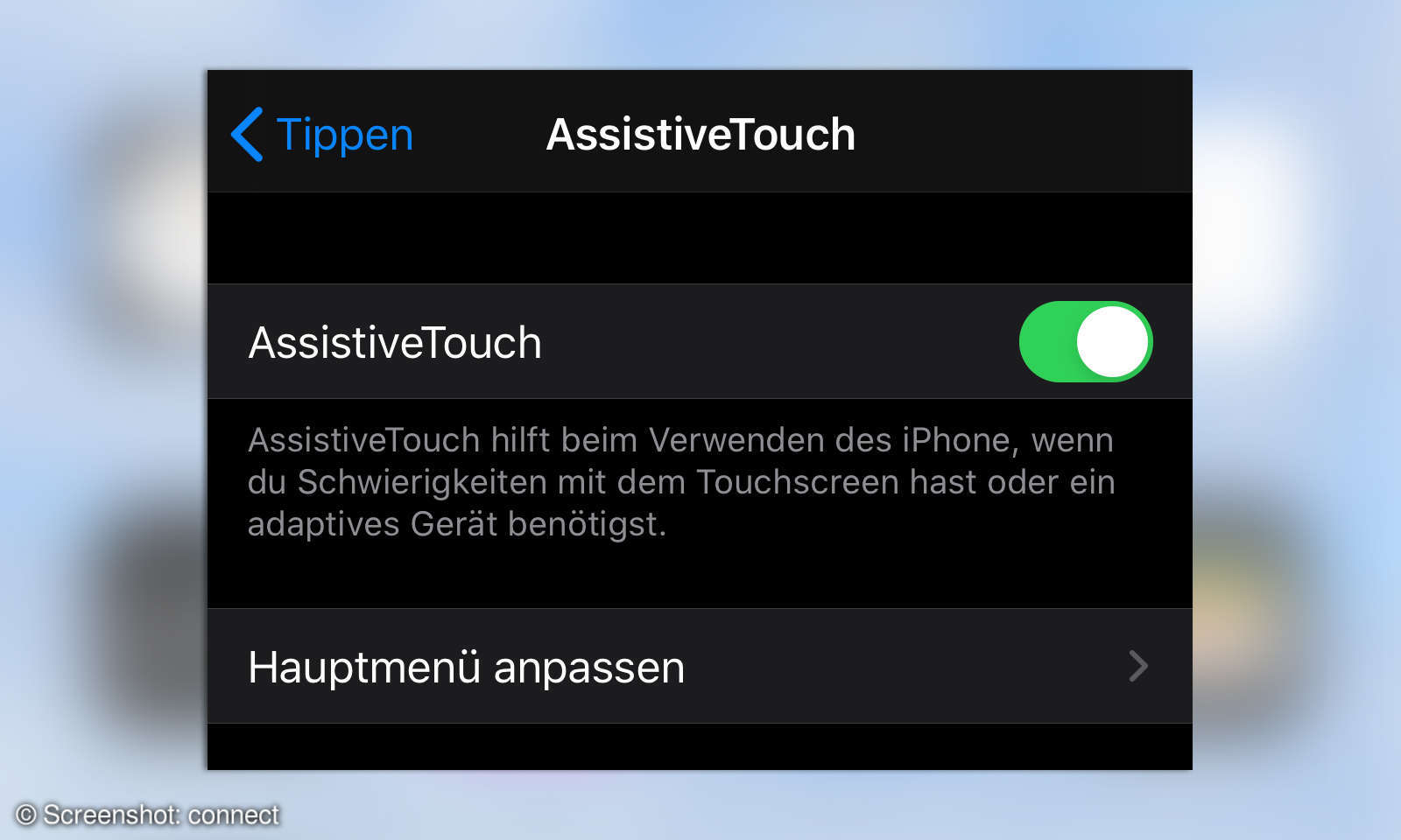 iPhone So holen Sie den HomeButton auf den Bildschirm connect