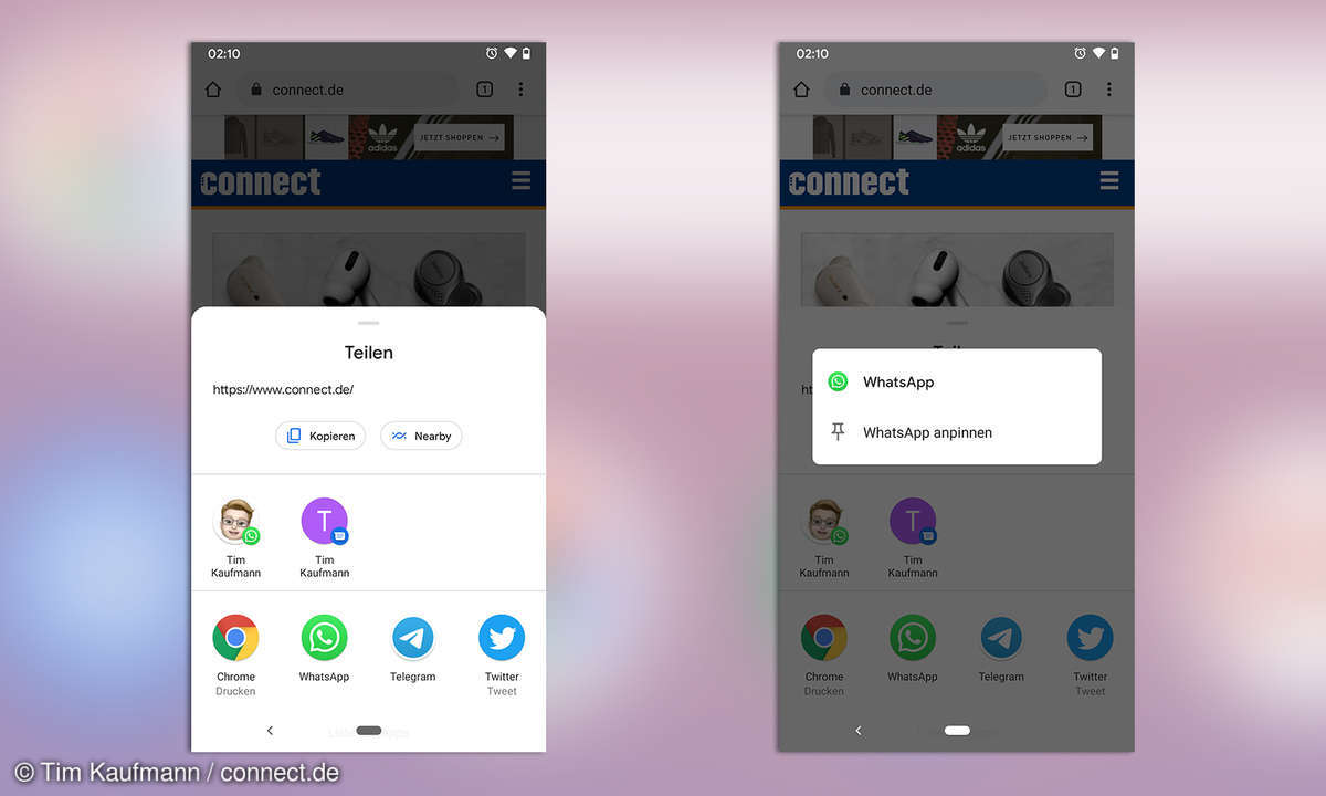 Android 11 einfacher teilen
