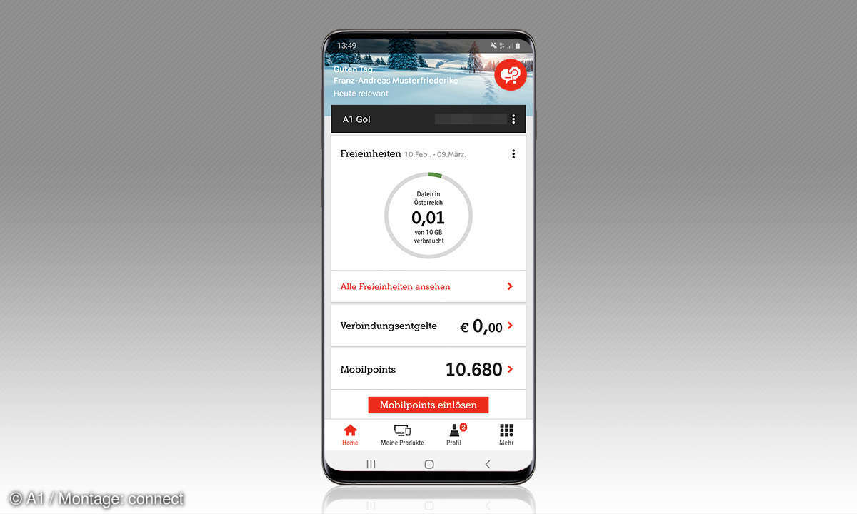 Service-App-Test 2020: Mein A1 Telekom - Screenshot