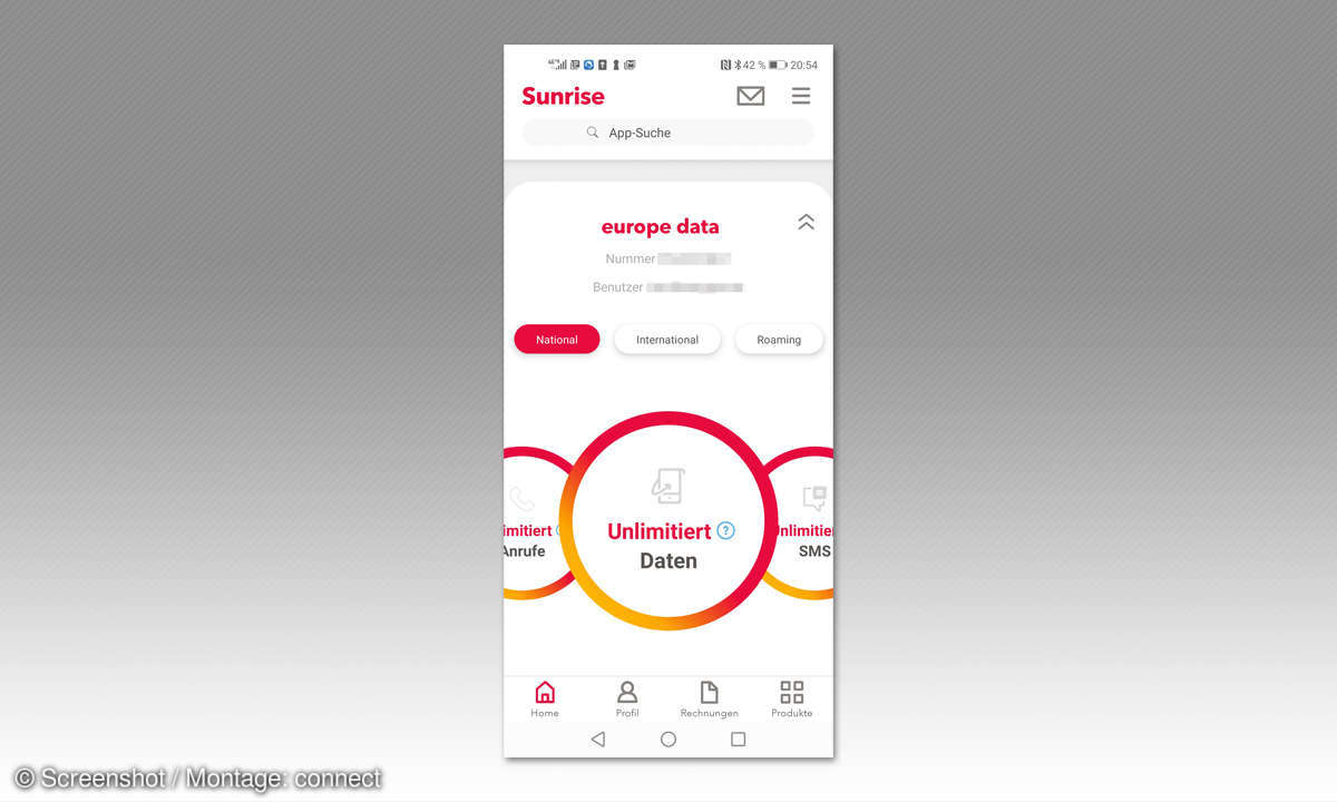 Service-App-Test 2020: My Sunrise - Screenshot