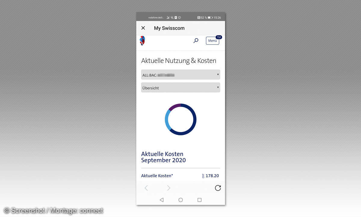 Service-App-Test 2020: My Swisscom - Screeenshot