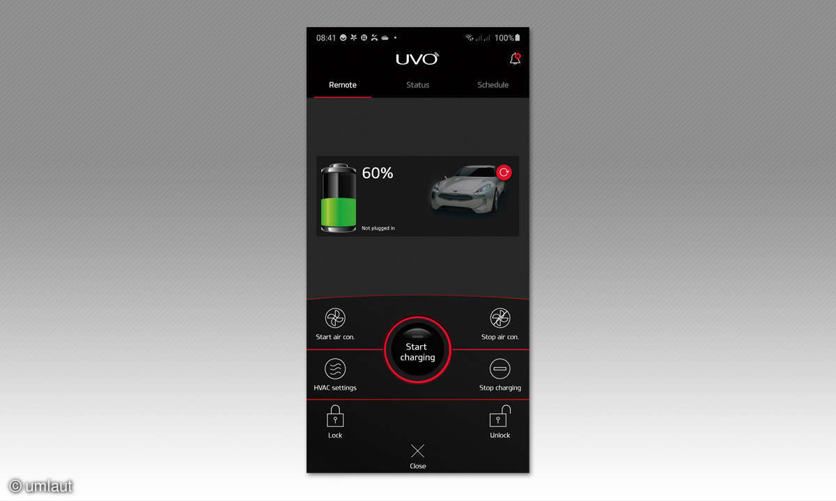 Kia e-Niro Spirit: User Experience - Screenshot UVO