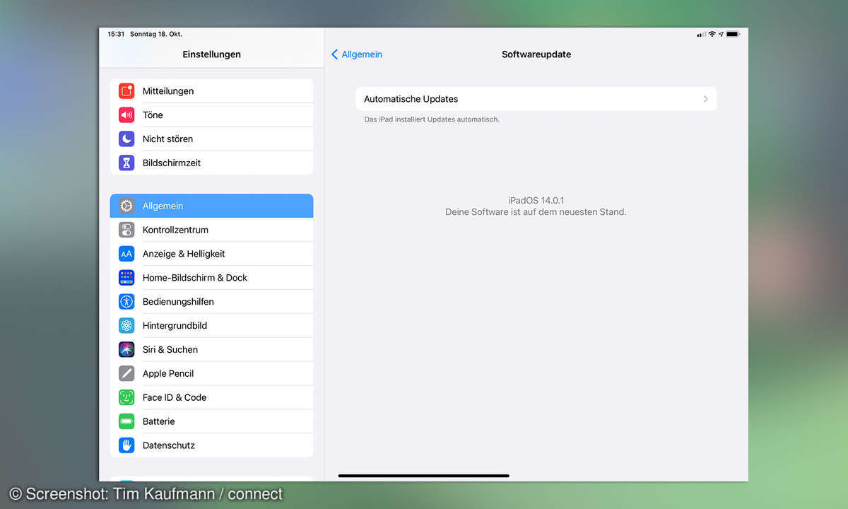 iPad einrichten automatische Updates
