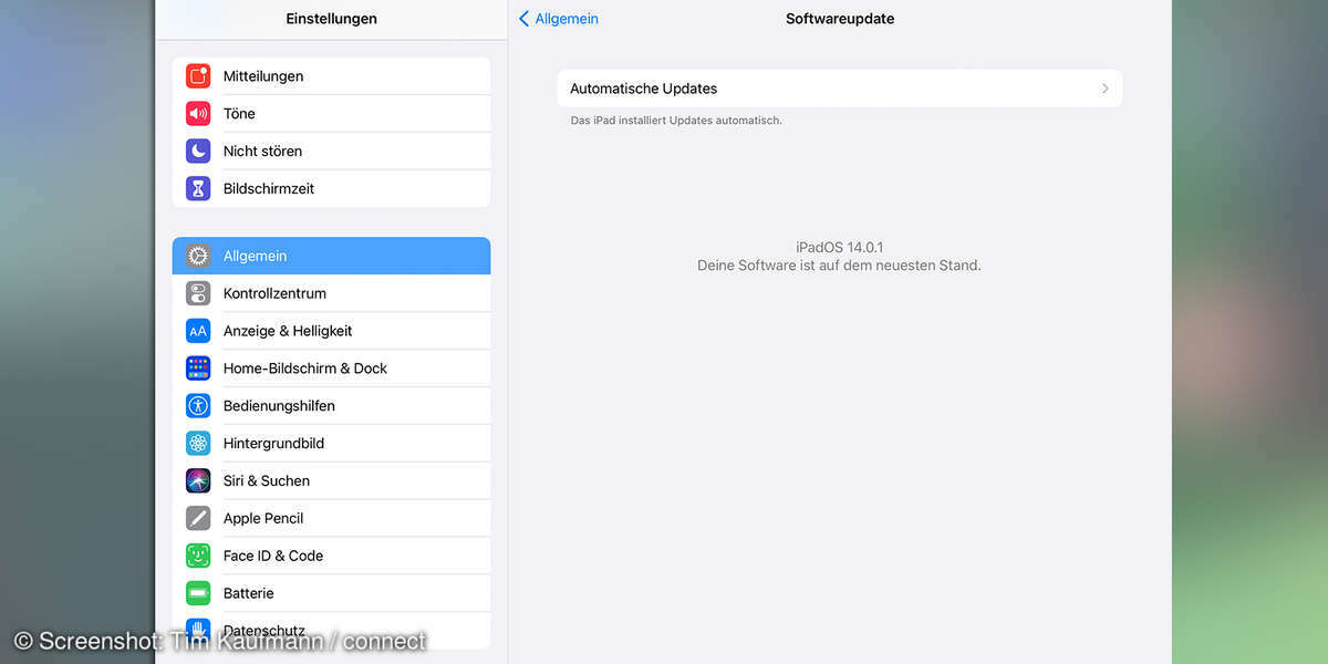 iPad einrichten automatische Updates