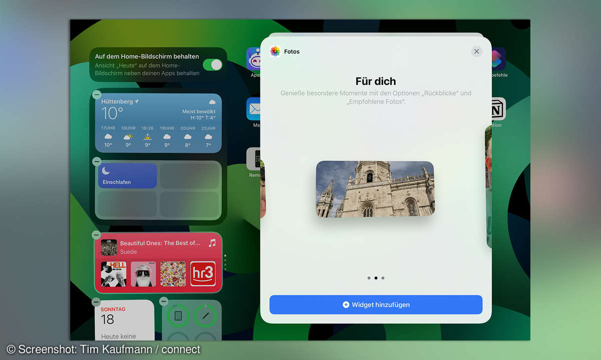 iPad einrichten Widgets