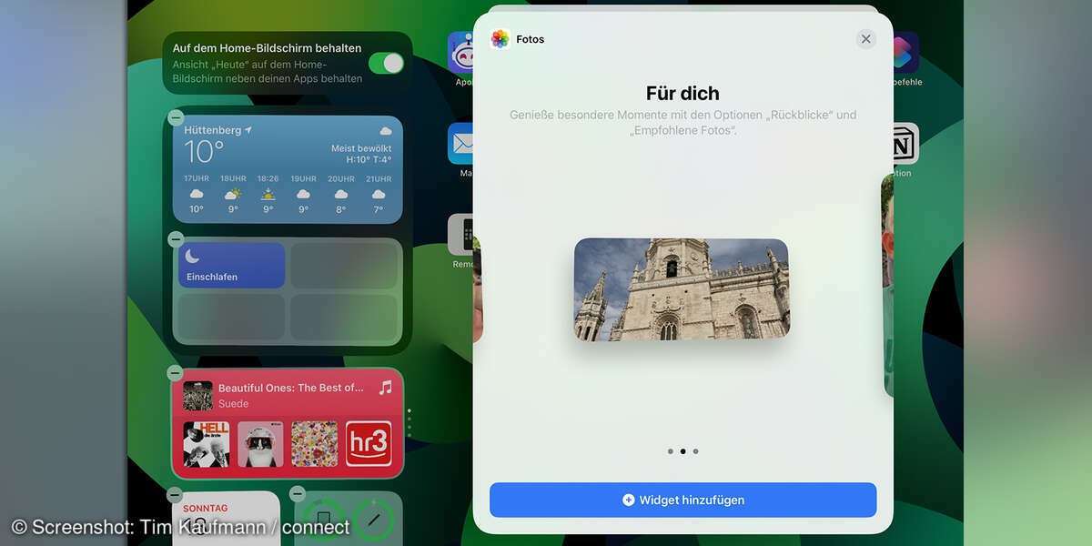iPad einrichten Widgets