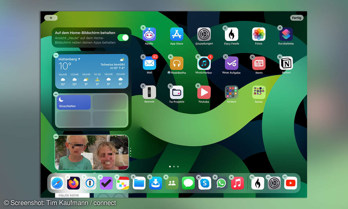 iPad einrichten Widgets