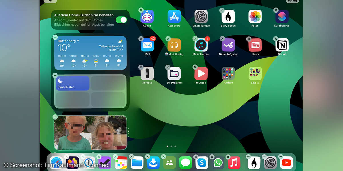 iPad einrichten Widgets