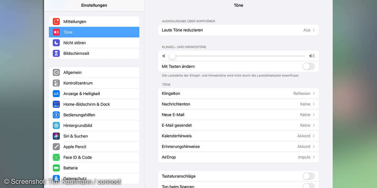 iPad einrichten Töne