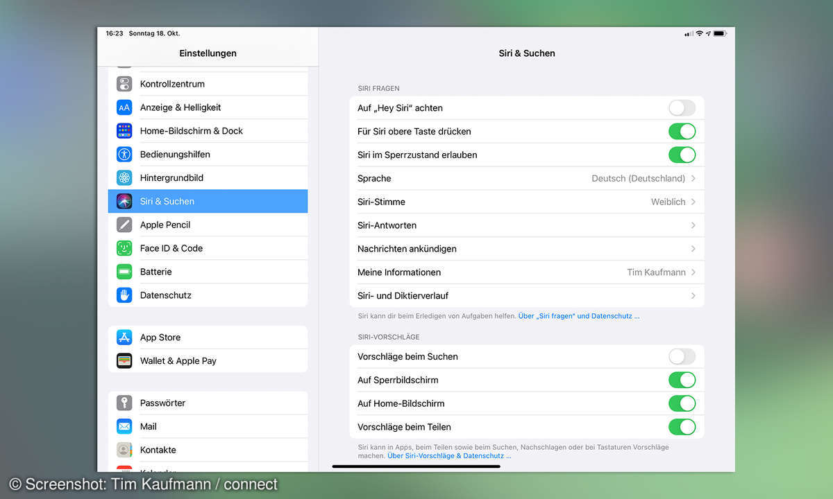 iPad einrichten Siri