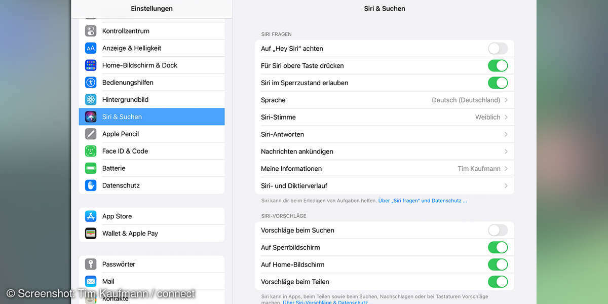 iPad einrichten Siri