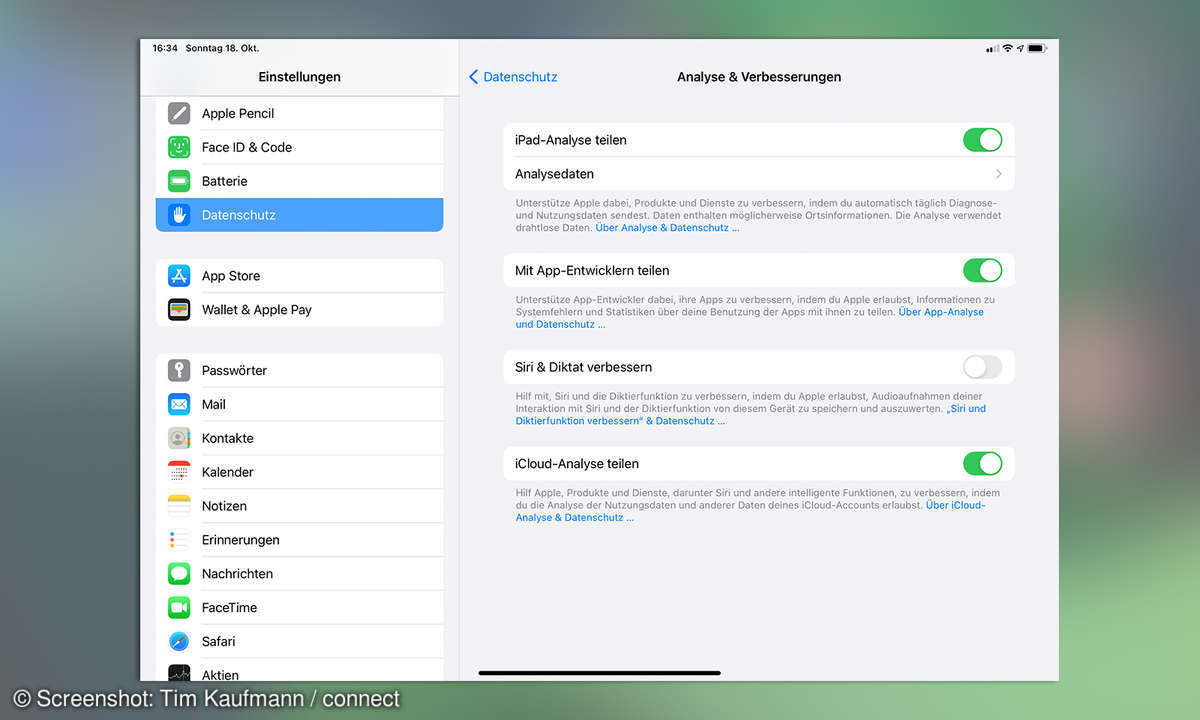 iPad einrichten Siri-Übertragung