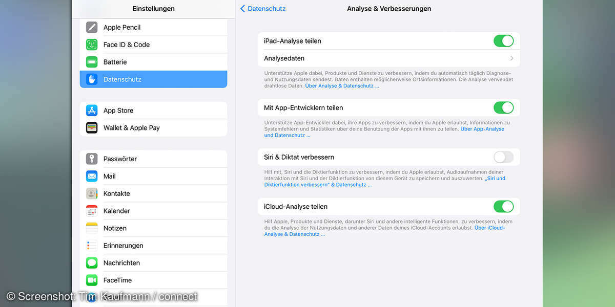 iPad einrichten Siri-Übertragung