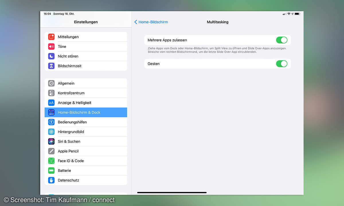 iPad einrichten Homebildschirm und Dock