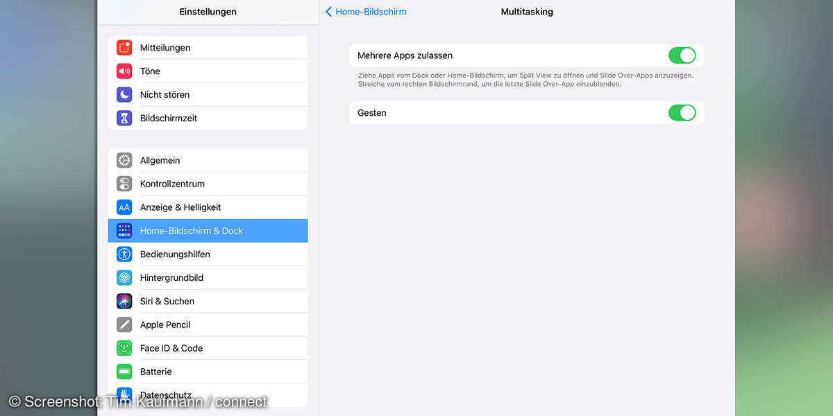 iPad einrichten Homebildschirm und Dock