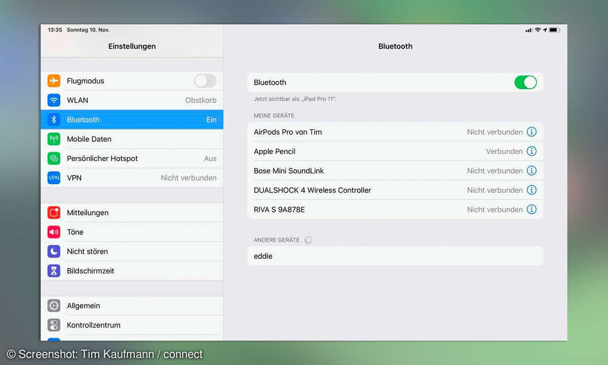 iPad einrichten: Bluetooth