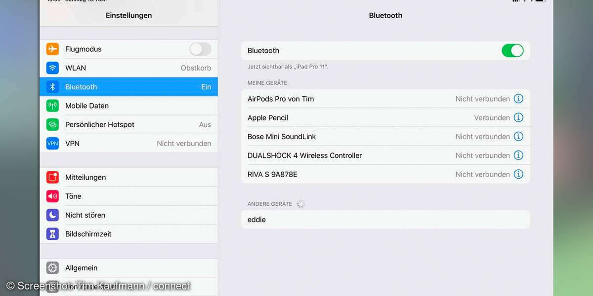 iPad einrichten: Bluetooth