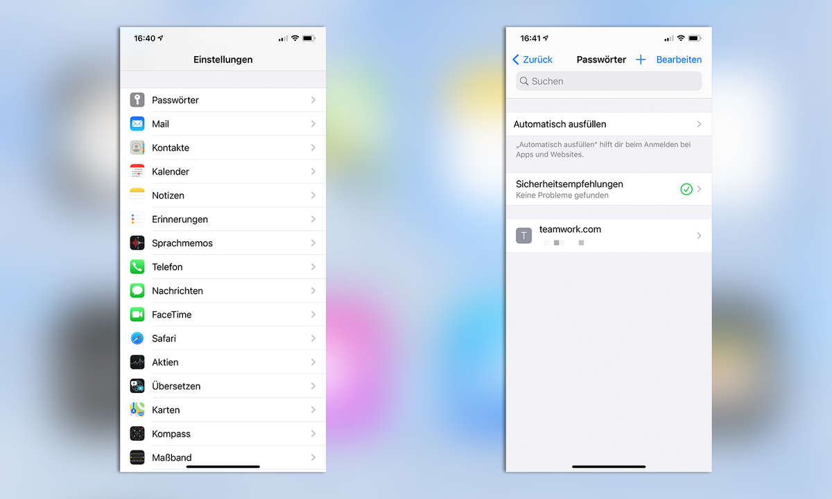 iOS Sicherheit Passwortmanager