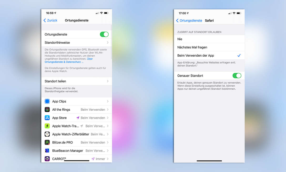 iOS Sicherheit: Standortzugriff nur einmal pro App