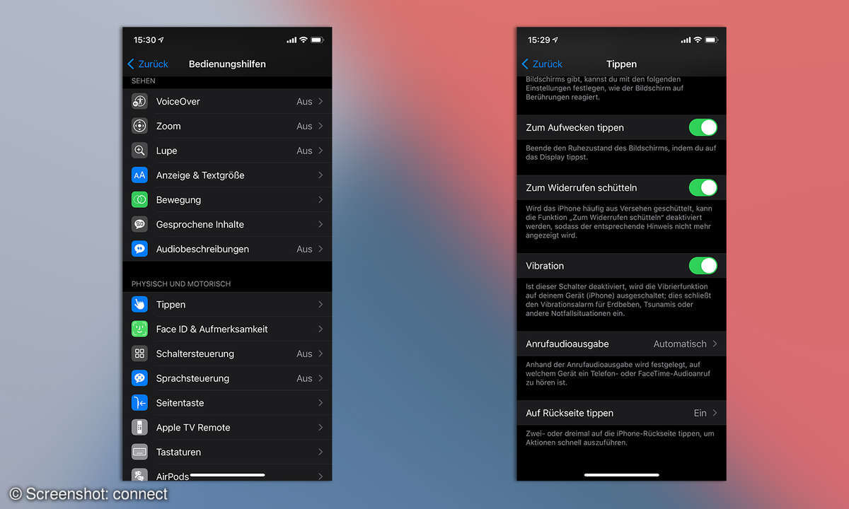 iOS 14 auf Rückseite tippen
