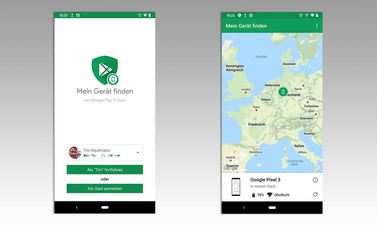 Google Play Protect: Mein Gerät finden