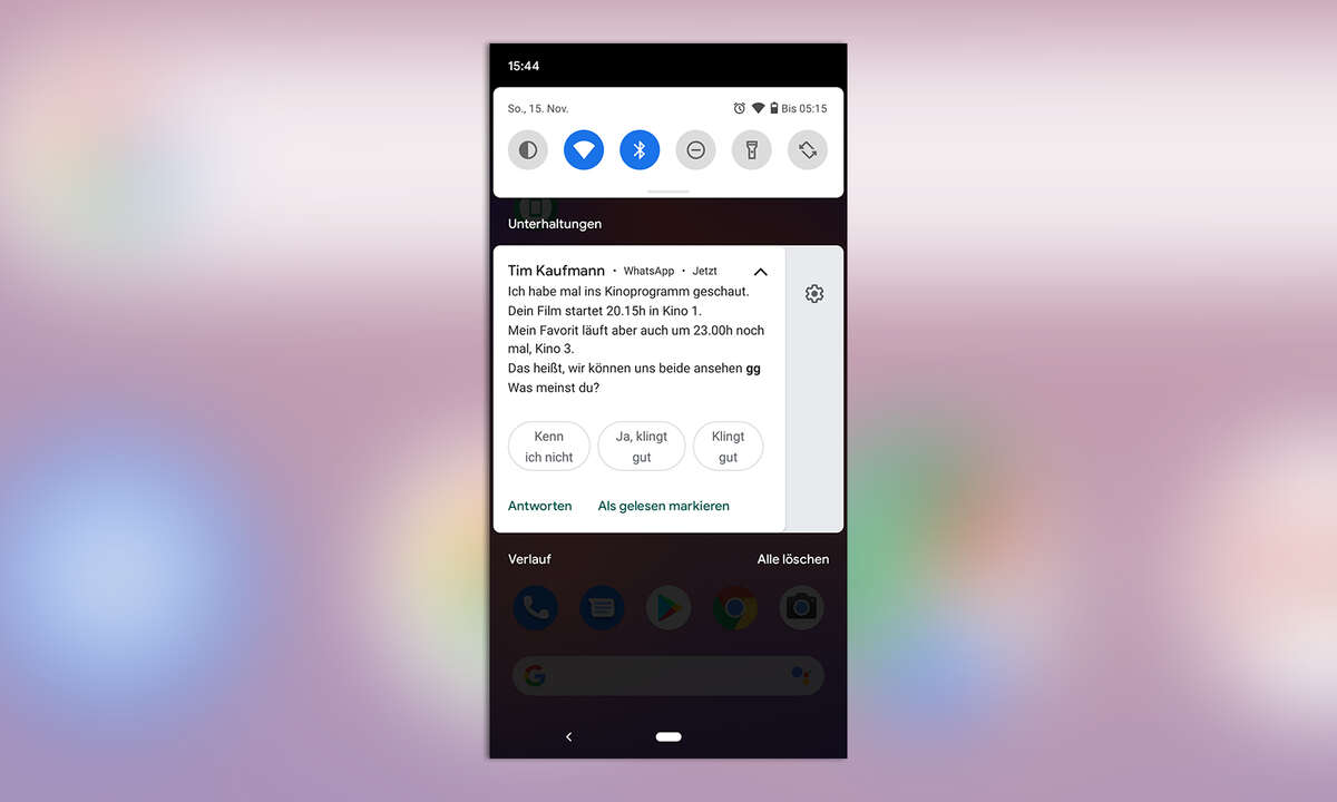 Benachrichtigungen in Android 11