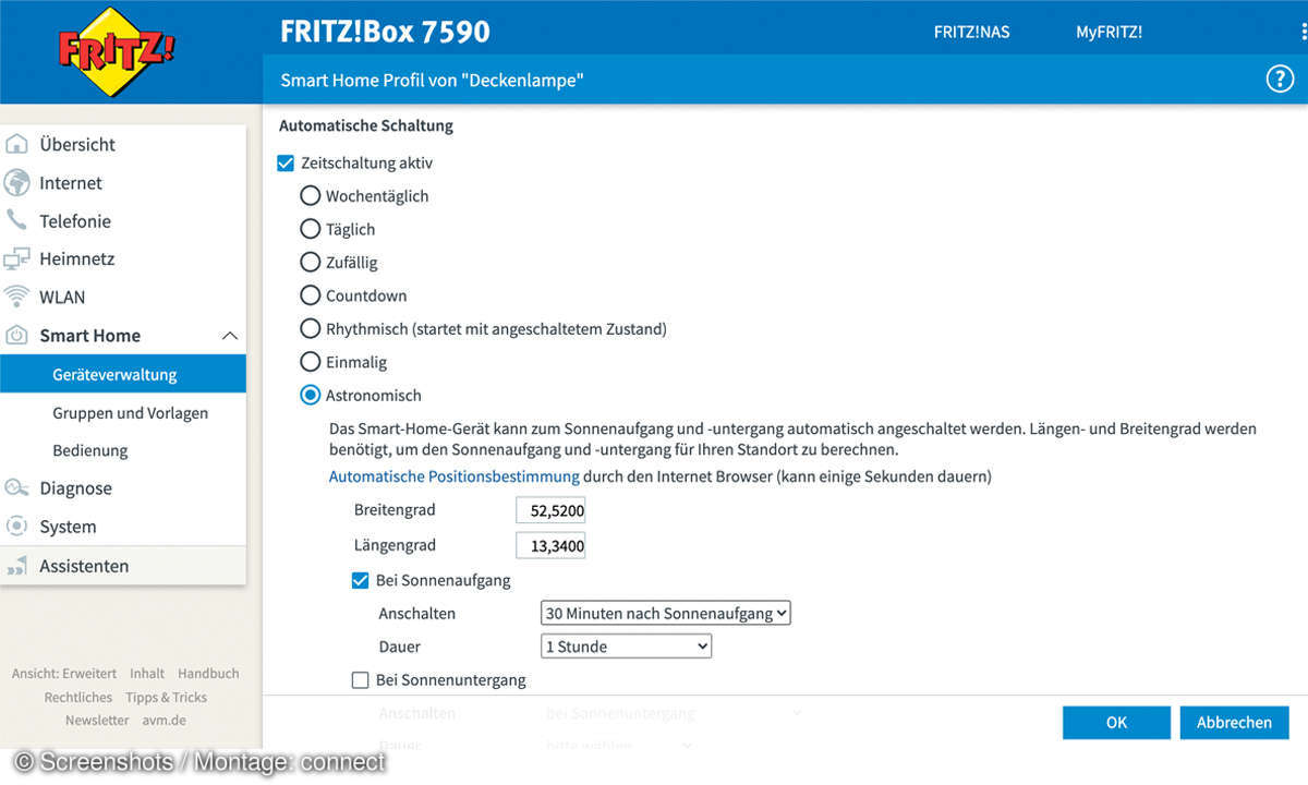 Heimvernetzung mit der Fritzbox - Zeitschaltung definieren Screenshot