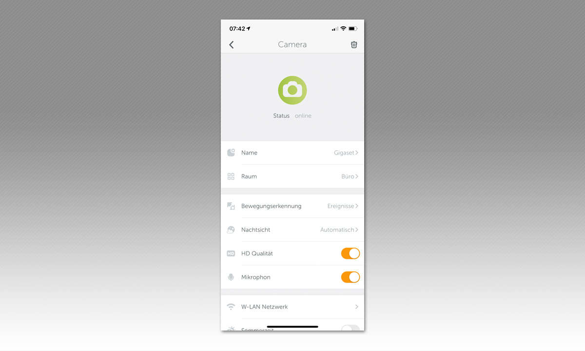 Gigaset Camera 2.0 im Test - Screenshot