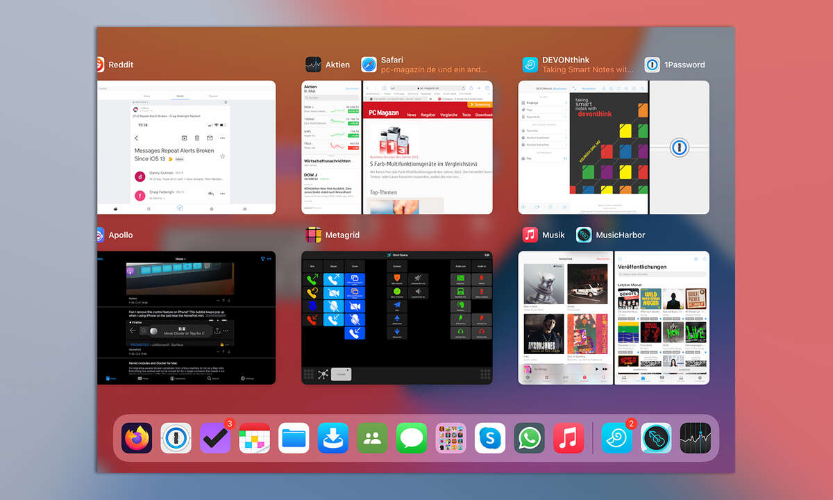 Multitasking iPadOS 14: Mehrere Spaces in Exposé