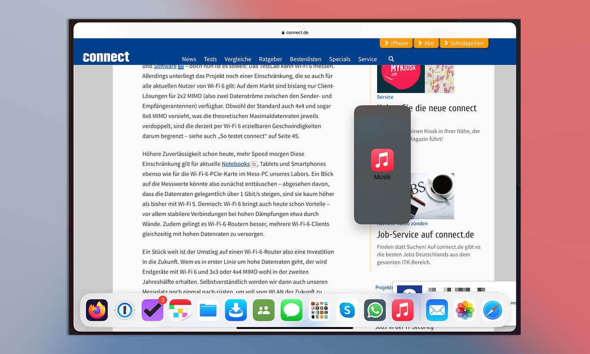 Multitasking iPadOS 14: Slide Over in einer App starten