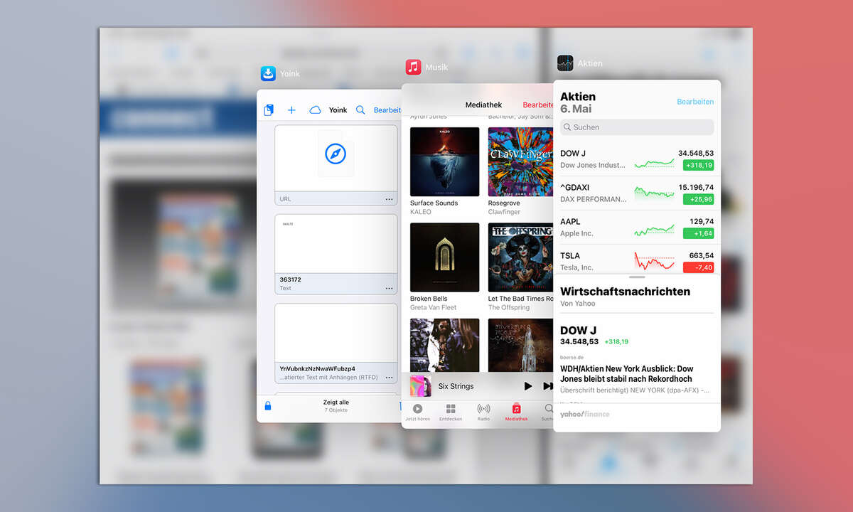 Multitasking iPadOS 14: Exposé in Slide Over