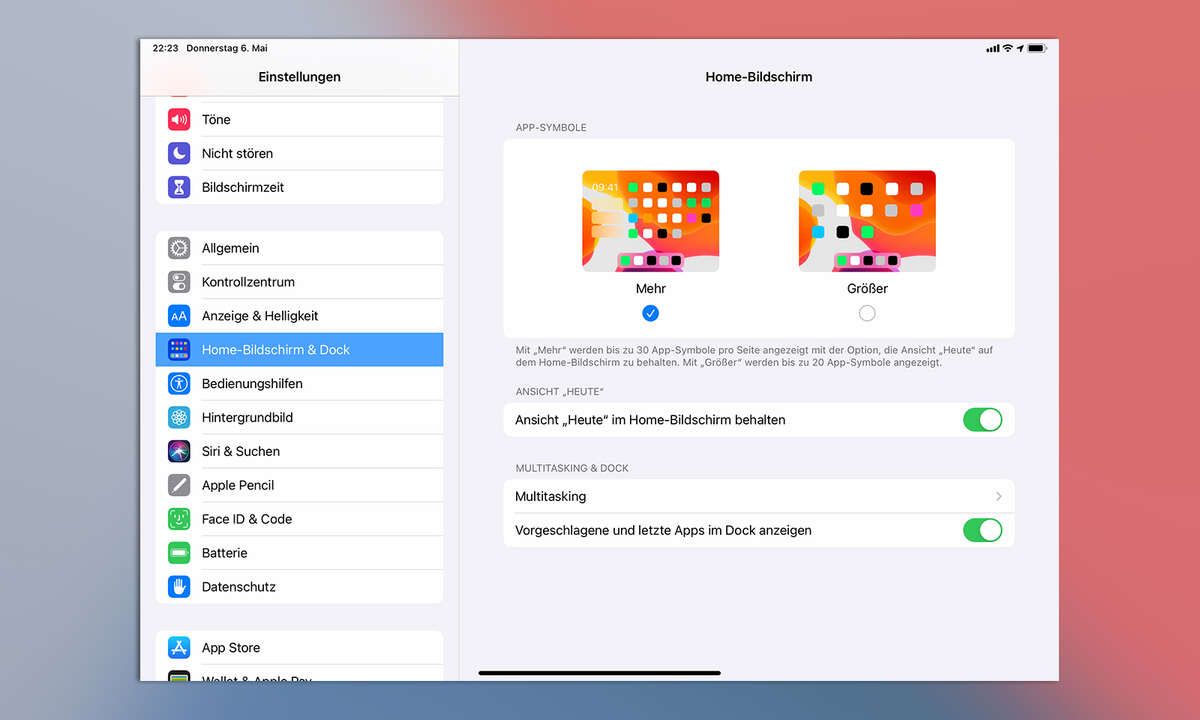 Multitasking iPadOS 14: Einstellungen