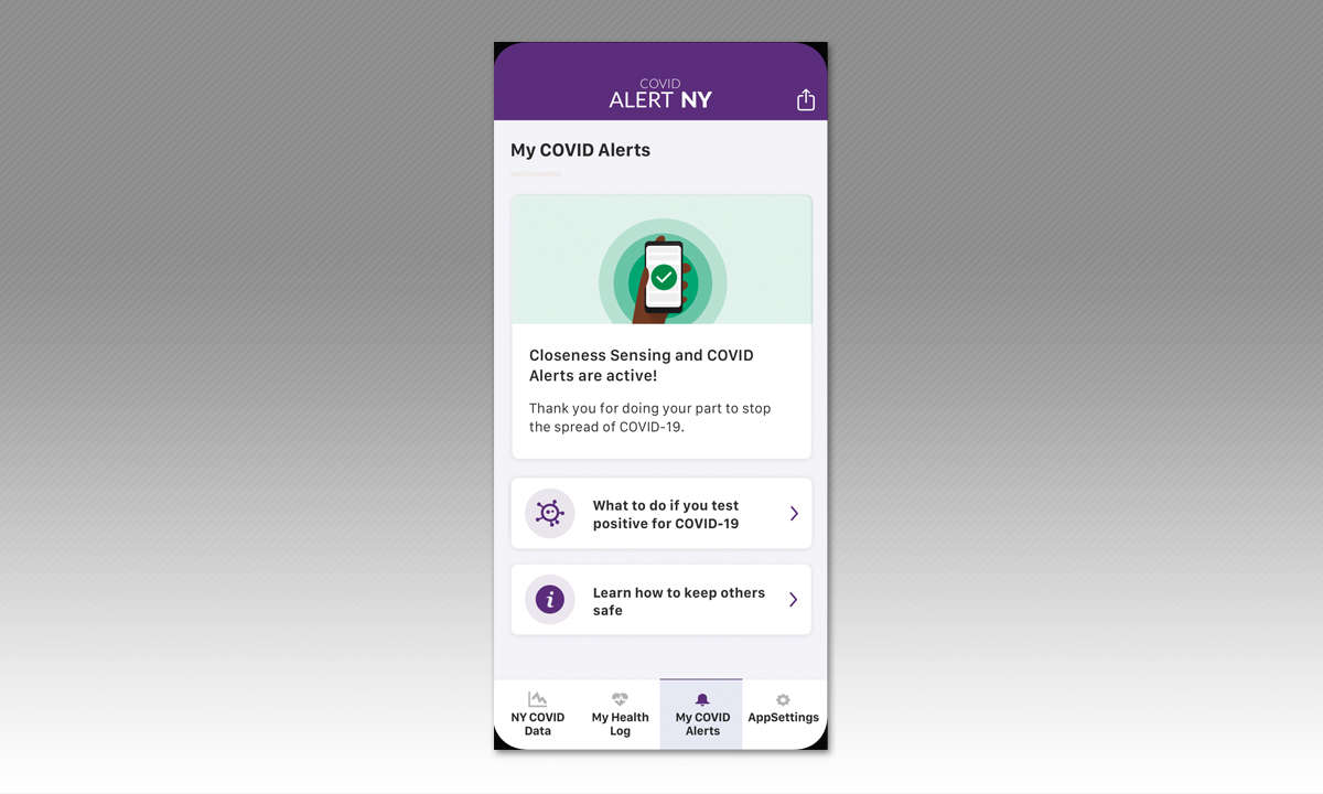 USA: Covid Alert NY im Test - Screenshot
