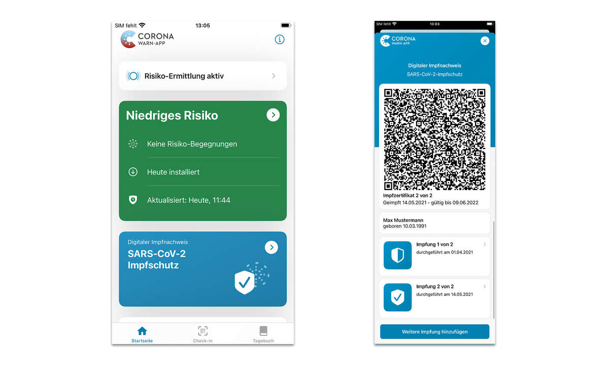 Corona-Warn-App Impfzertifikat