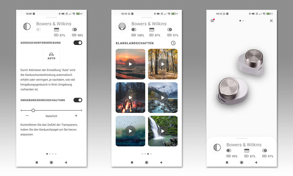B&W PI7 im Test - Screenshots App