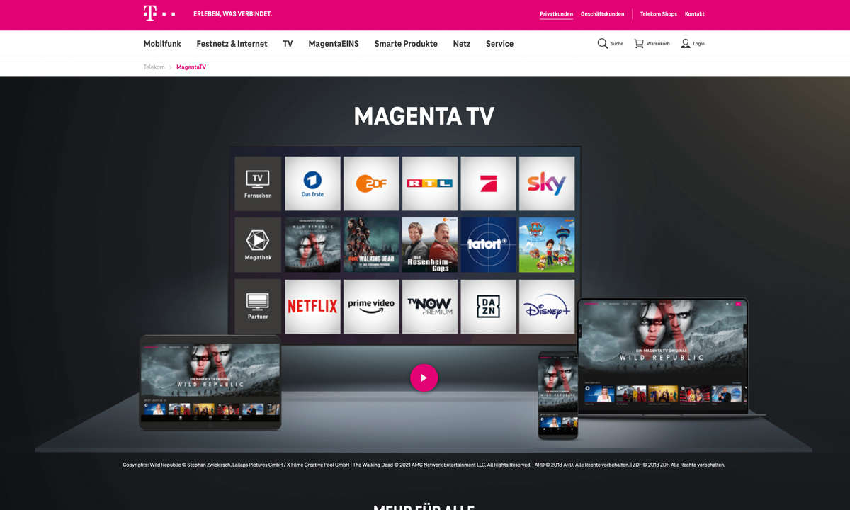 IPTV Anbieter-Test: Telekom - Screenshot