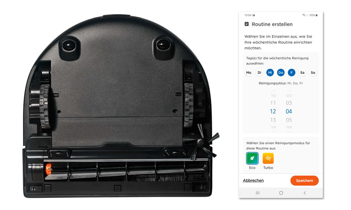Neato D8 im Test: von unten & Screenshot App